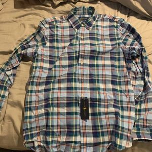 Men’s Ralph Lauren Classic Fit Plaid Oxford Shirt